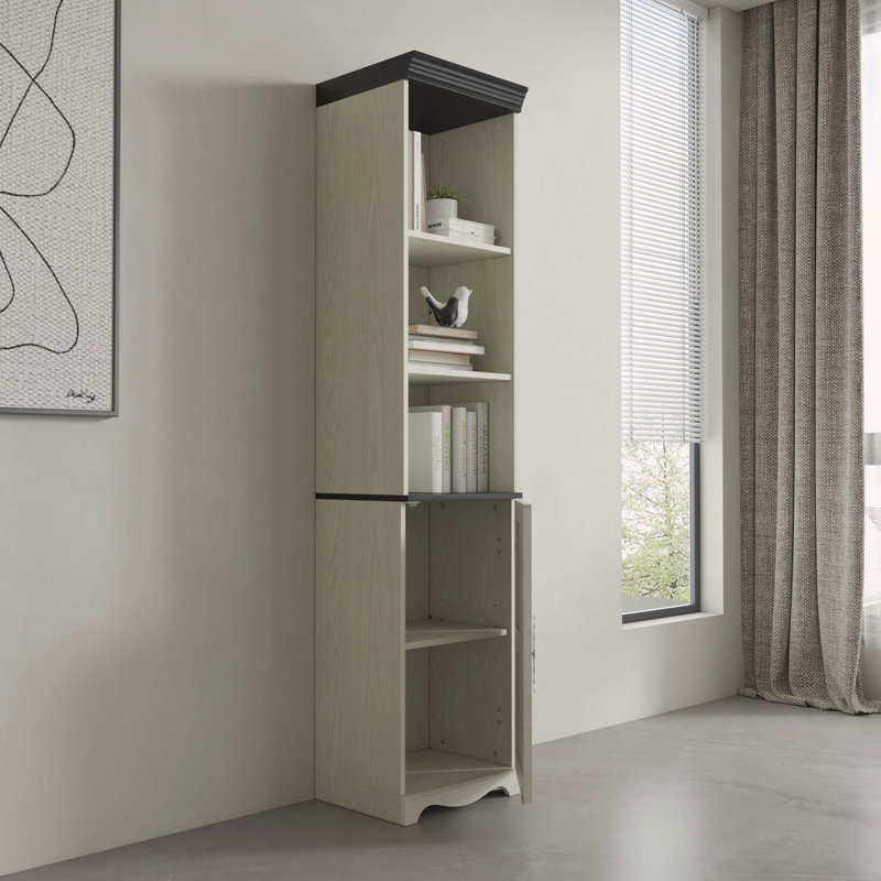 Grande armoire de rangement en bois avec 5 tablettes Free Combination, White