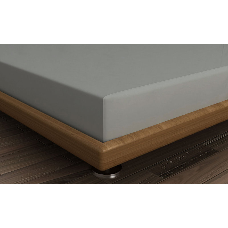 Premium Ranforce Single XL Fitted Sheet, Dark Grey, 38 x 80 + 15.7 inches | 100% Cotton, 155 Thread Count, Soft & Breathable | Machine Washable, Perfect for Comfort and Style in Your Bedroom