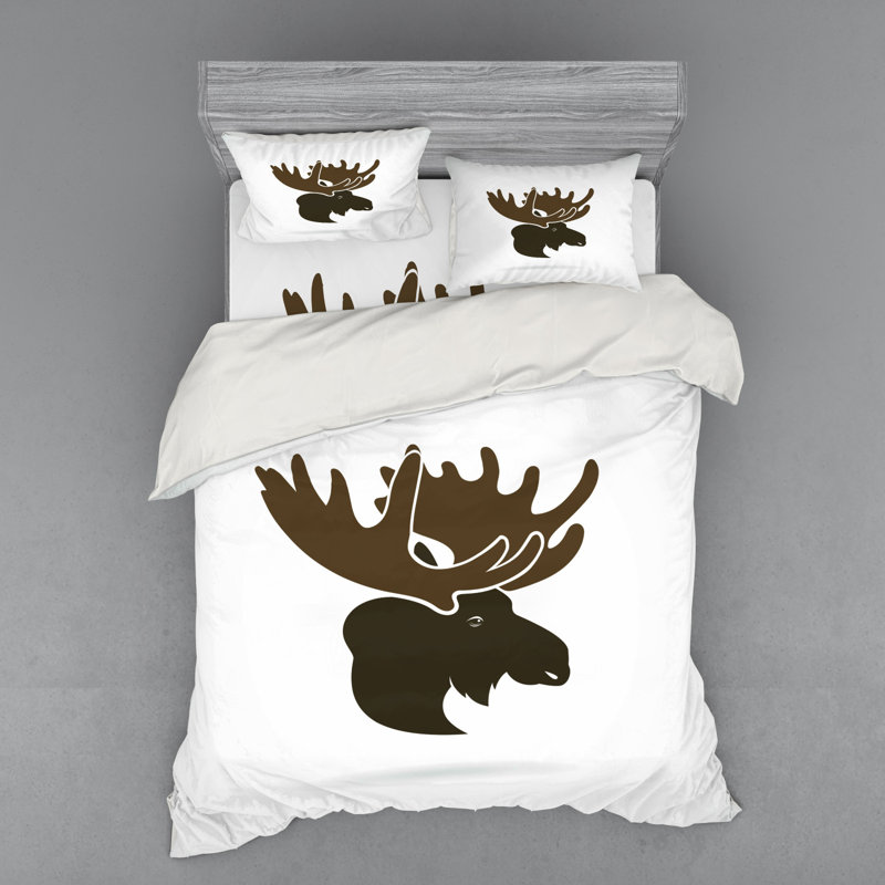 Ensemble de housse de couette Moose Brown, Housse de couette grand + 3 pièces supplémentair