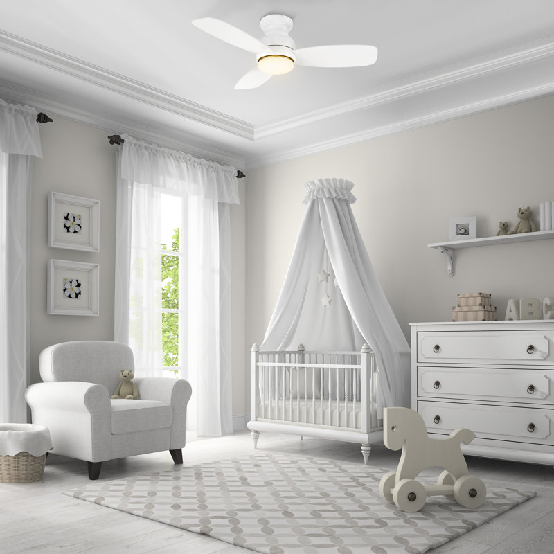 44'' Ceiling Fan with LED Lights, White