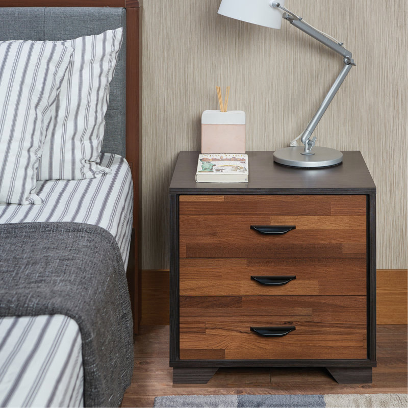 Table d'appoint en noyer avec tiroirs 3/4