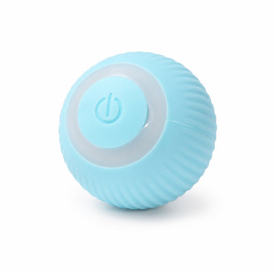 Smart Interactive Cat Ball Toy – 1.7" Auto Rolling Pet Ball with 2 Modes, Intelligent Obstacle Avoidance, RGB Light, USB Rechargeable, for Indoor Cats (Light Blue / Pink)