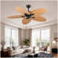 Ventilateur de plafond tropical de 52 pouces avec 5 pales Palm Palm