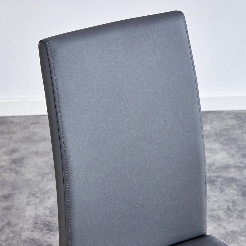 Chaise en porte-à-faux en cuir Ilynn, Gris