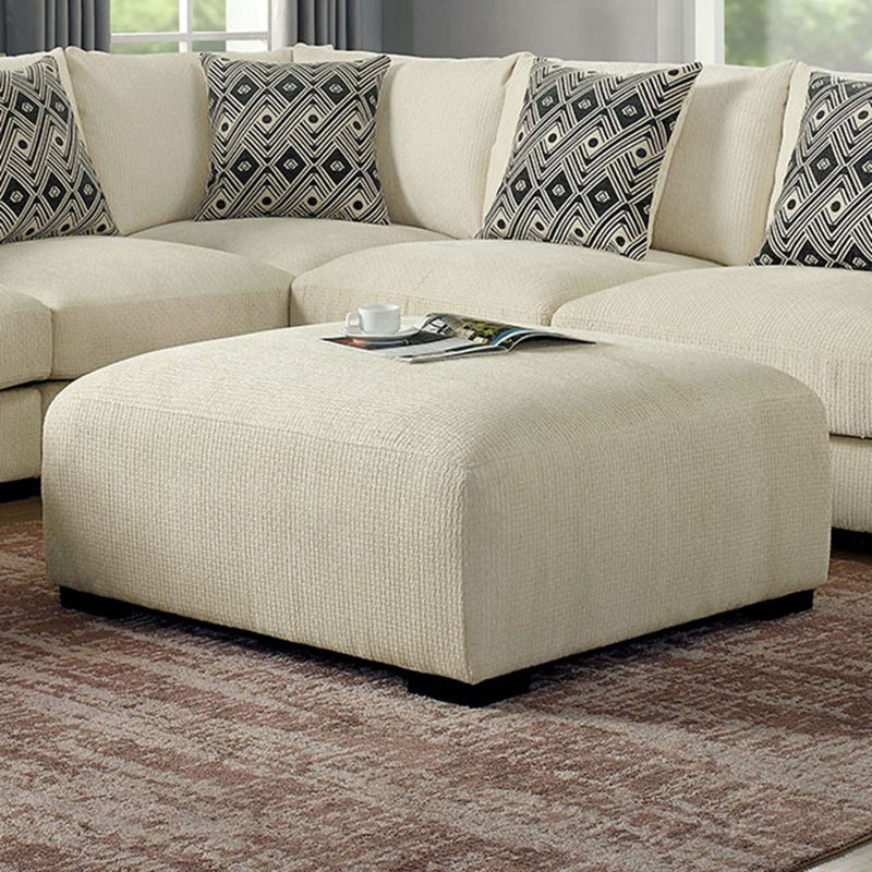 Junejo Upholstered Ottoman, Beige