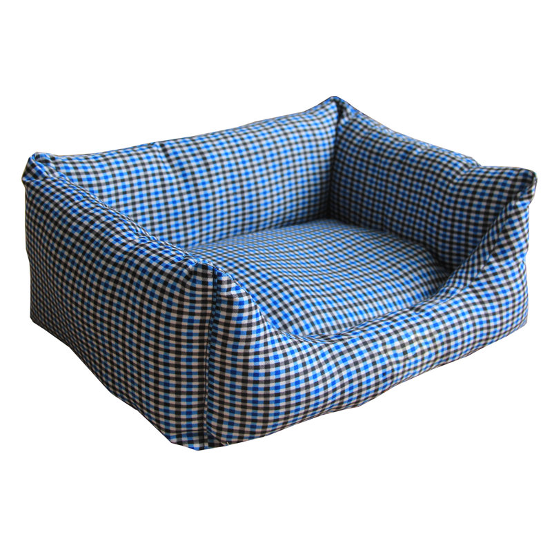 Lit pour chien rectangulaire résistant à l'eau et antibactérien Wick-Away, Moyen (l 22,9 po x P 19,7 po x H 8 po), Bleu