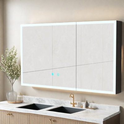 Led Anti Fog Medicine Cabinets, Aluminum Modern Storage For Bathroom