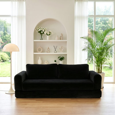 Canapé-lit futon convertible de 76 pouces, canapé-lit escamotable pliable avec canapé-lit, canapé-lit pliant avec siège profond, canapé-lit pliable en velours côtelé Cloud pour le salon