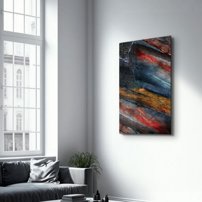 Peinture murale élégante en verre trempé Lekeya, 13,8 x 21,7 pouces | 100% verre trempé, épaisseur: 0,16 pouce | Imprimé UV pour des couleurs éclatantes | Parfait pour la décoration intérieure, le salon et les espaces de bureau