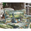 Drap-housse et taie décorative classique Ambesonne, fougère, vert, bleu et moutarde-96237451