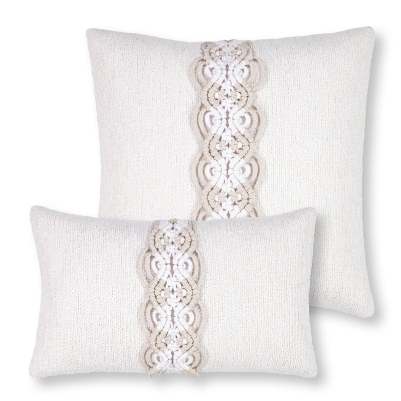 Distinct Sunbrella® Indoor/Outdoor Pillow Cover & Insert, Square, 20" H x 20" W, Cream