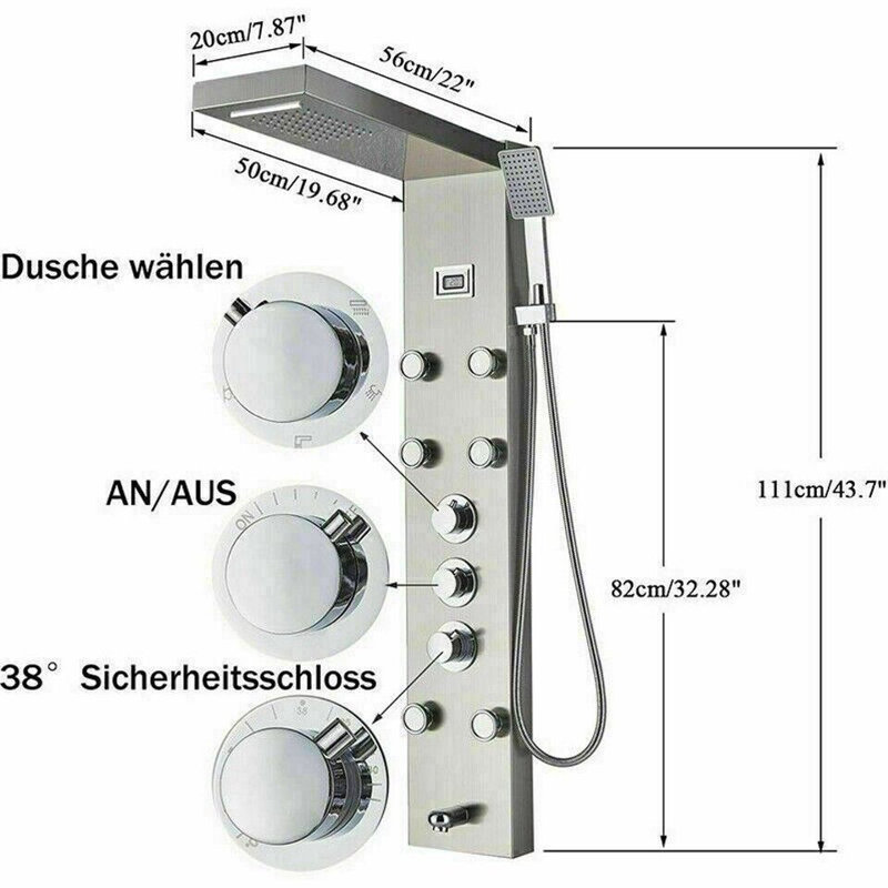 Ann Shower Tower Panel