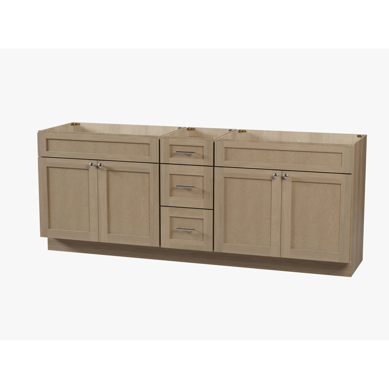Base de meuble-lavabo double 87 po Disar, Chêne naturel