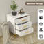 Kaysa 3-Drawer White Nighstands with Gold Handles Modern Bedside Table Sofa Side Table