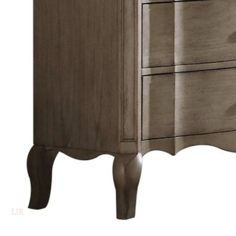 Commode 8 tiroirs Exquise, commode finition taupe antique (Commode