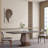 Household modern rectangular dining table 6 - Person Pedestal Base Dining Set