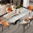 Black Rectangular Marble Stainless Steel Dining Table-134966254