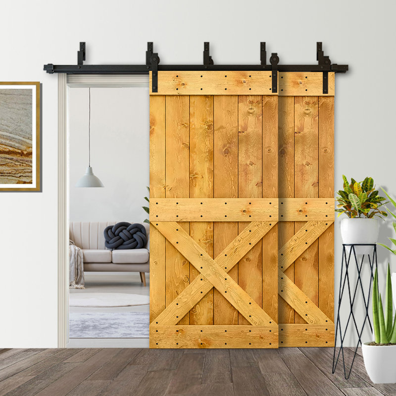 Porte de grange en bois peint, 38 po x 84 po, Noir, Érable colonial