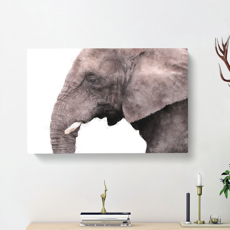 Portrait Of An Elephant - Wrapped Canvas Print, 50cm H x 76cm W x 3cm D