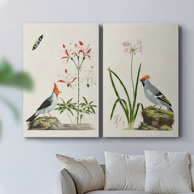 Oiseau dans un habitat I - Toile tendue avec châssis de qualité supérieure - Prêt à être accroché, H 12 po x l 16 po