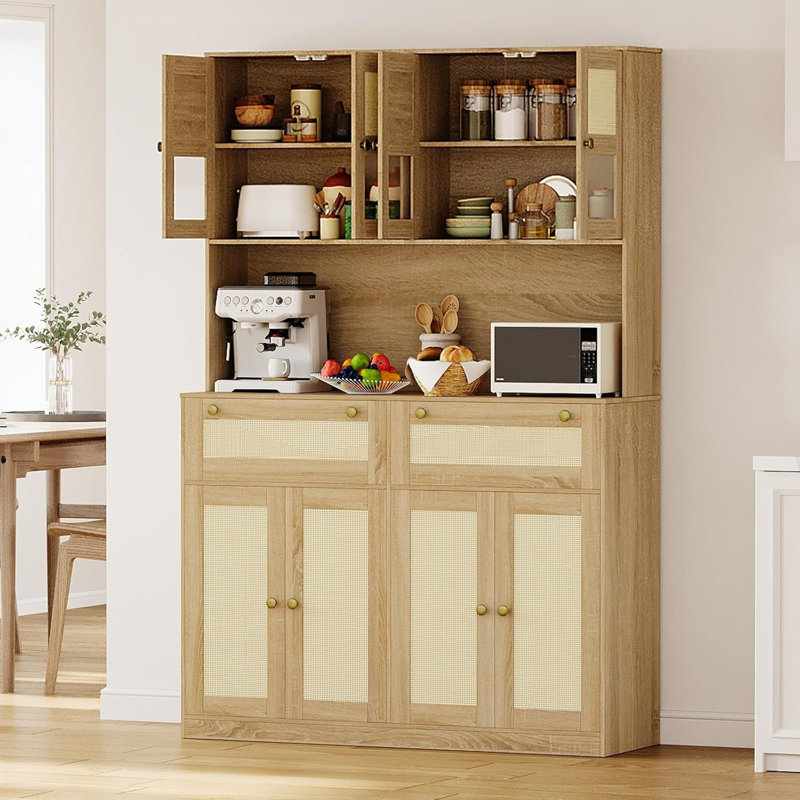 Grand garde-manger avec station de charge, rangement pour garde-manger avec tiroirs et prise de courant, grande huche de cuisine avec comptoir pour la cuisine