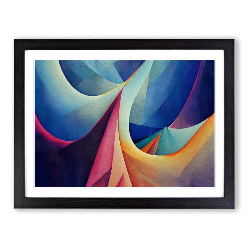 XH1022-6091X Modern Fractal Art Vol.3 Abstract - Single Picture Frame Print, Black, 46cm H x 64cm W