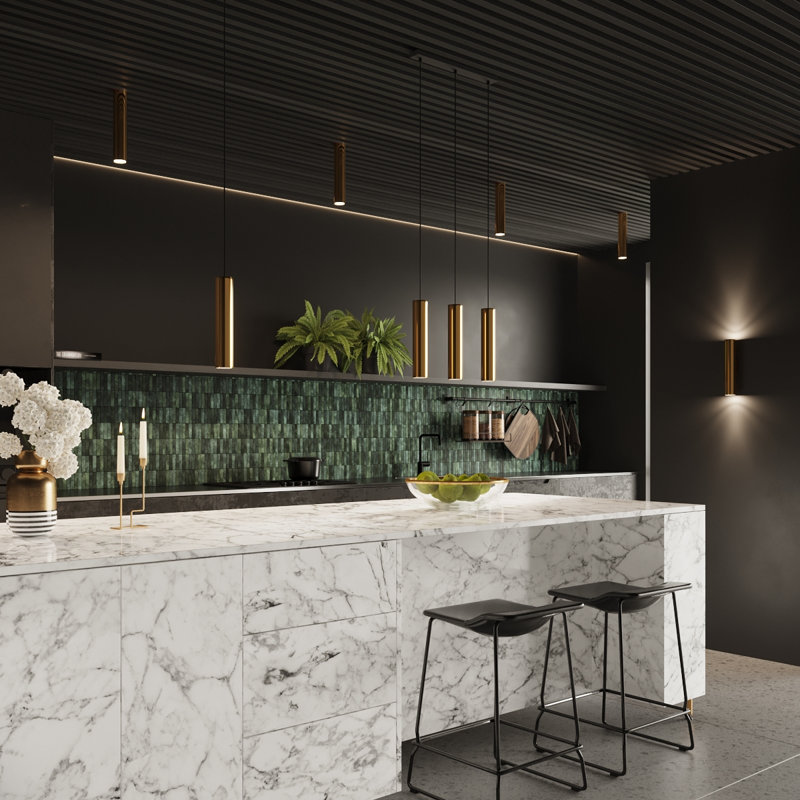 Lagos 3 - Light Polished Gold Kitchen Island Pendant