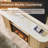 70" Fluted Fireplace Tv Stand - Faux Marble Top Modern Media Console-251536358
