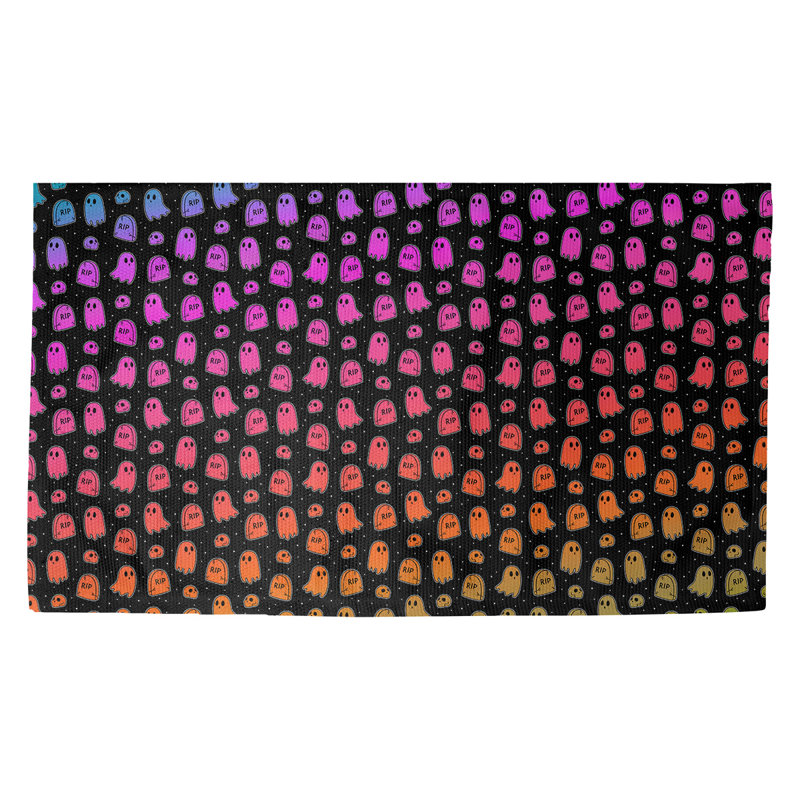 Tapis rose/orange/noir zone Avicia, Rectangle 3 pi 3 po x 5 pi 3 po