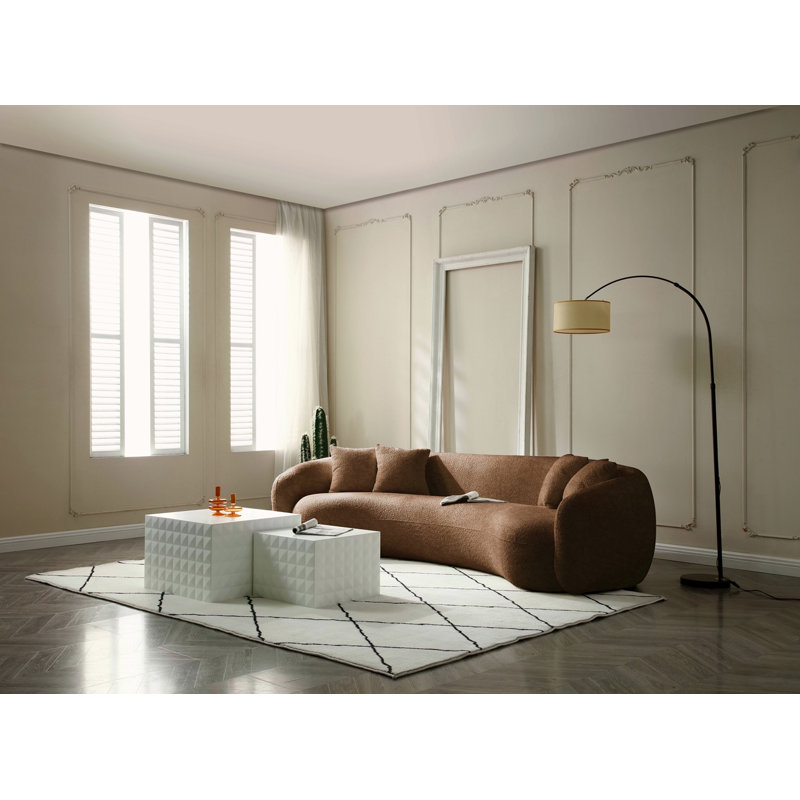 Canapé modulaire 102 pouces 5 places Boucle, Brun