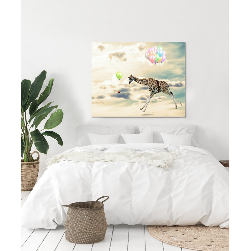 Flying Giraffe Graphic Art Print