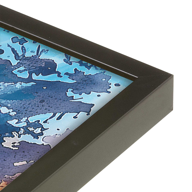 «Sunset Coastline View», reproduction encadrée, Noir satiné, H 19 po x l 25 po