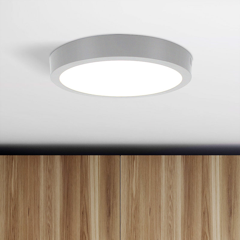 Plafonnier encastré à 1 lumière DEL Leitner - Conception minimaliste moderne, éclairage sans clignotement, profil bas, parfait pour les appartements, les lofts et les petits espaces