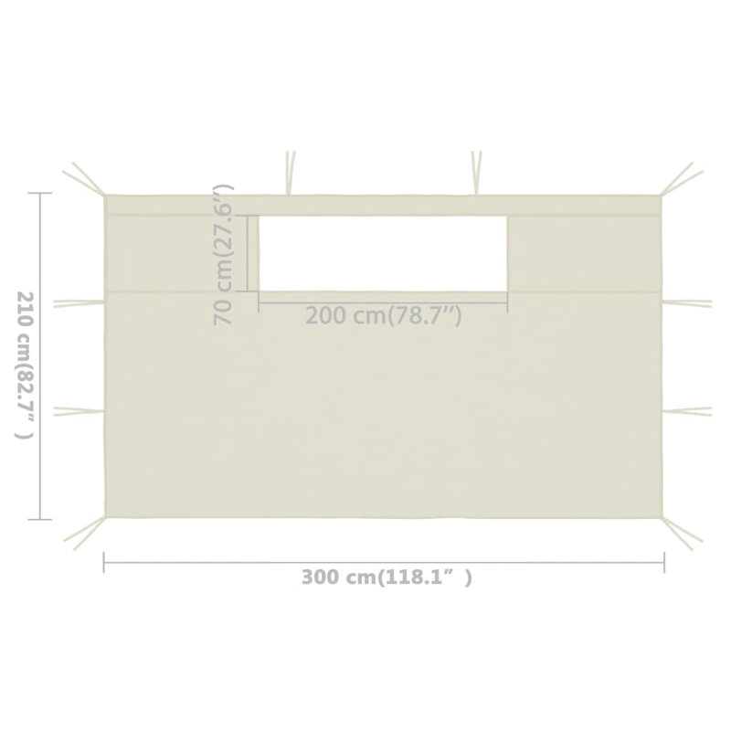 Onaway Dakota Fields Fabric Weight for Gazebo, 1cm H x 210cm W x 450cm D, Cream