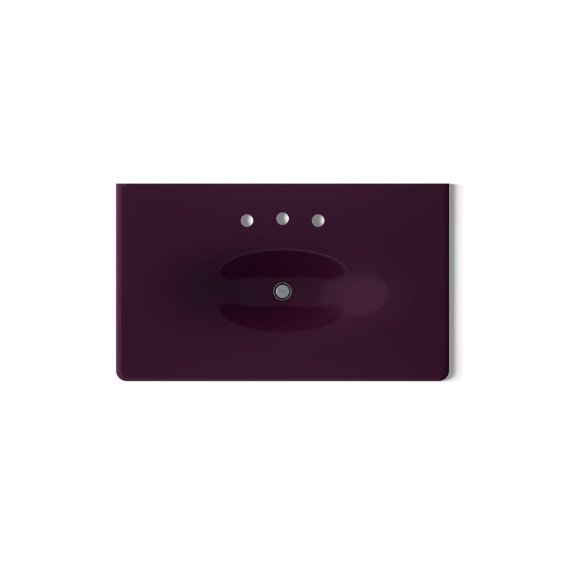 Iron Impressions 38" Single Bathroom Vanity Top, 8'' Centers, Black Plum
