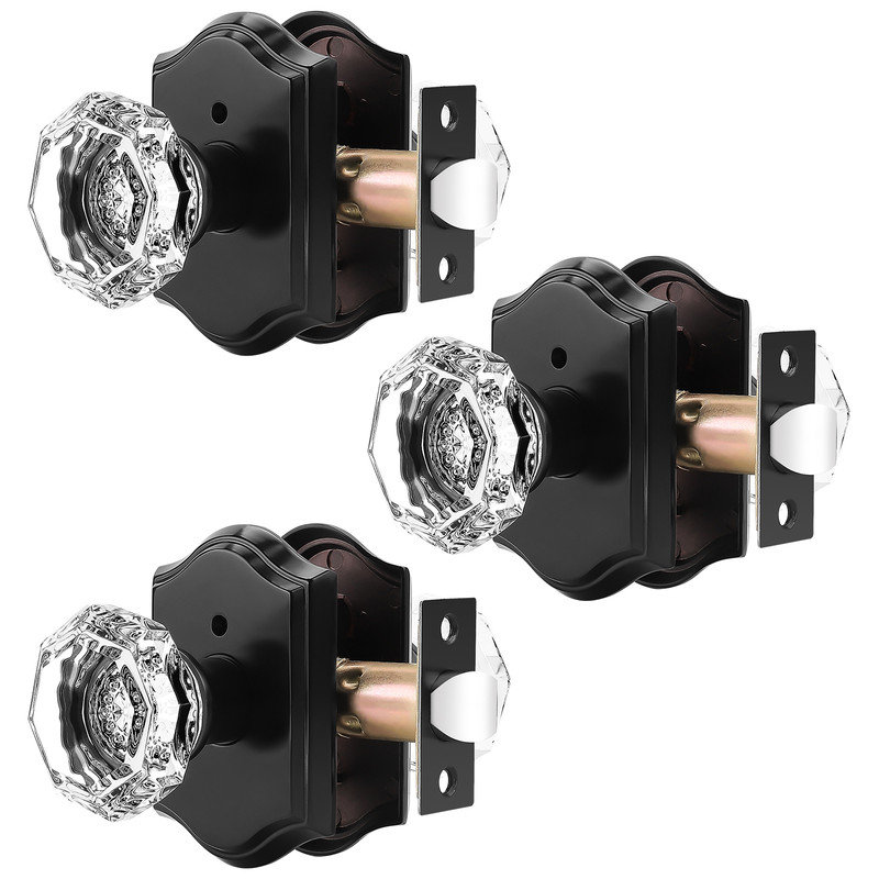 Boutons de porte en cristal Crystal, Bronze Antique