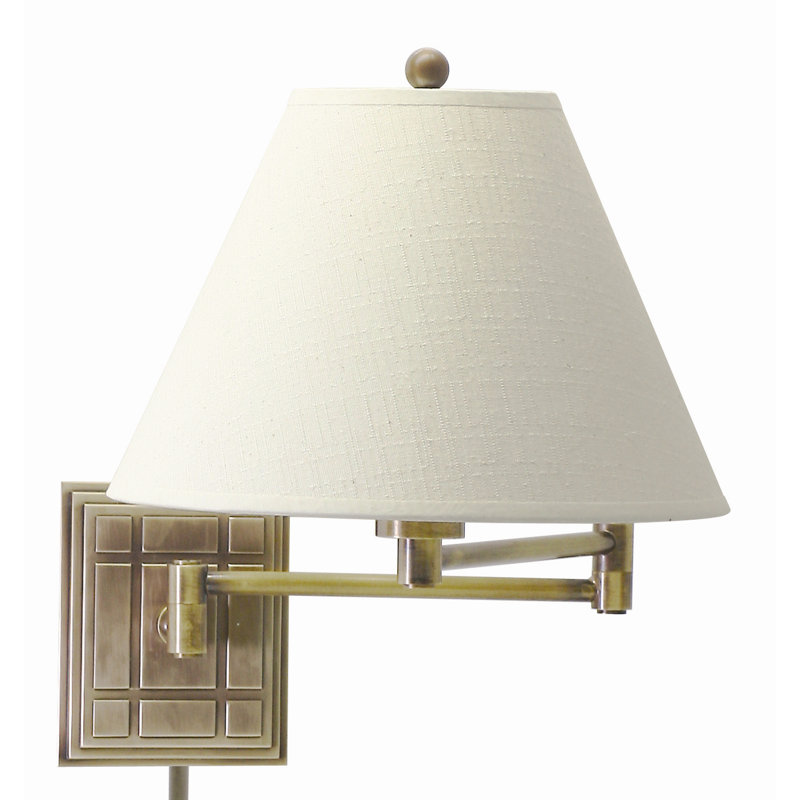 Xavier Plug-in Swing Arm Sconce, Antique Brass