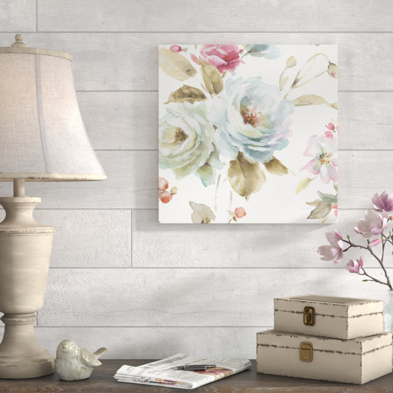 «Beautiful Romance VI», reproduction de peinture à l'aquarelle, H 18 po x l 18 po x P 1 po, Toile tendue