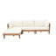 Ensemble de canapé modulaire et de lit de repos en bois d'acacia 6 pièces avec 3 repose-pieds et coussins de 5,9 pouces, beige