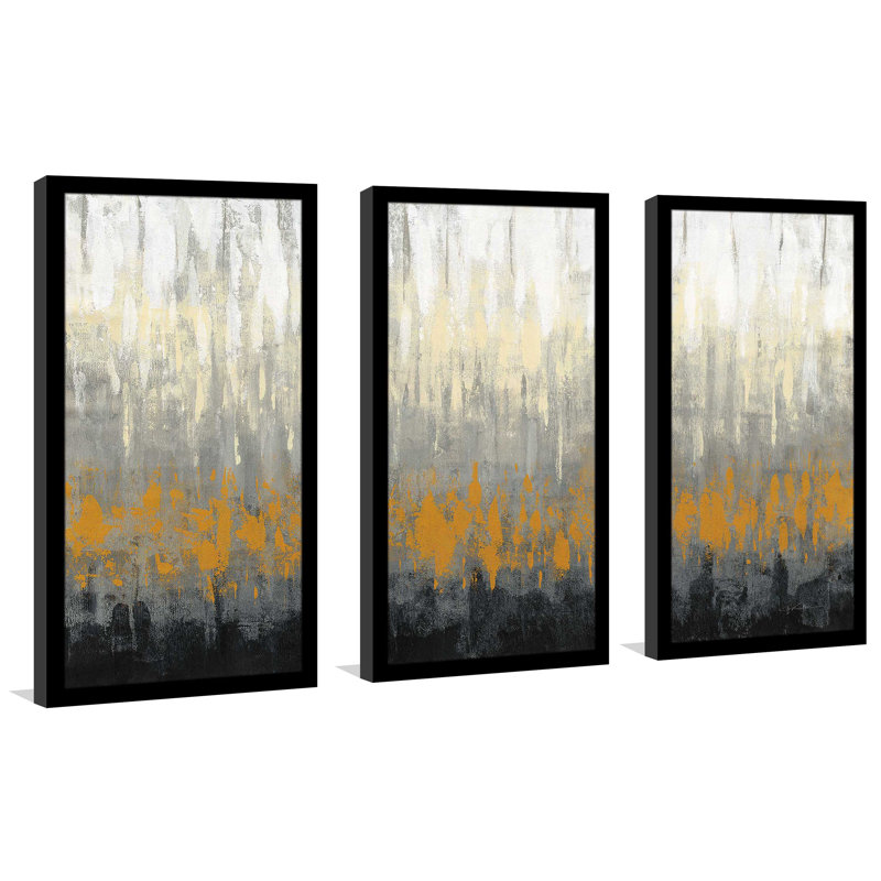 «Rain on the Asphalt IV» - Cadre photo 3 pièces, impression multi-pièces, L 40,5 po x H 25,5 po x P 1 po