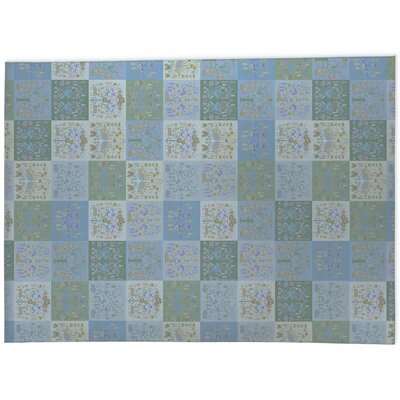 Dieugrand Patchwork Green/Blue/Gray Area Rug -  Bungalow Rose, 7C015D1B287A40B3B14A5E78200068E5