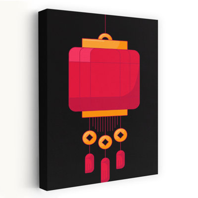 Red Lantern Prosperity Traditional Wall Art Print
