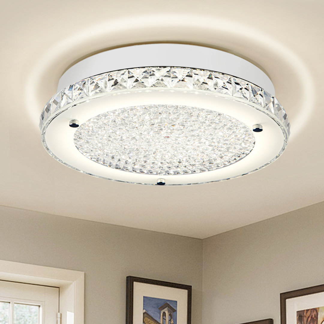 Lazzat LED Flush Mount Ceiling Light, 11in 1980lm Dimmable Modern Crystal Lights, Ceiling Lamp Mercer41