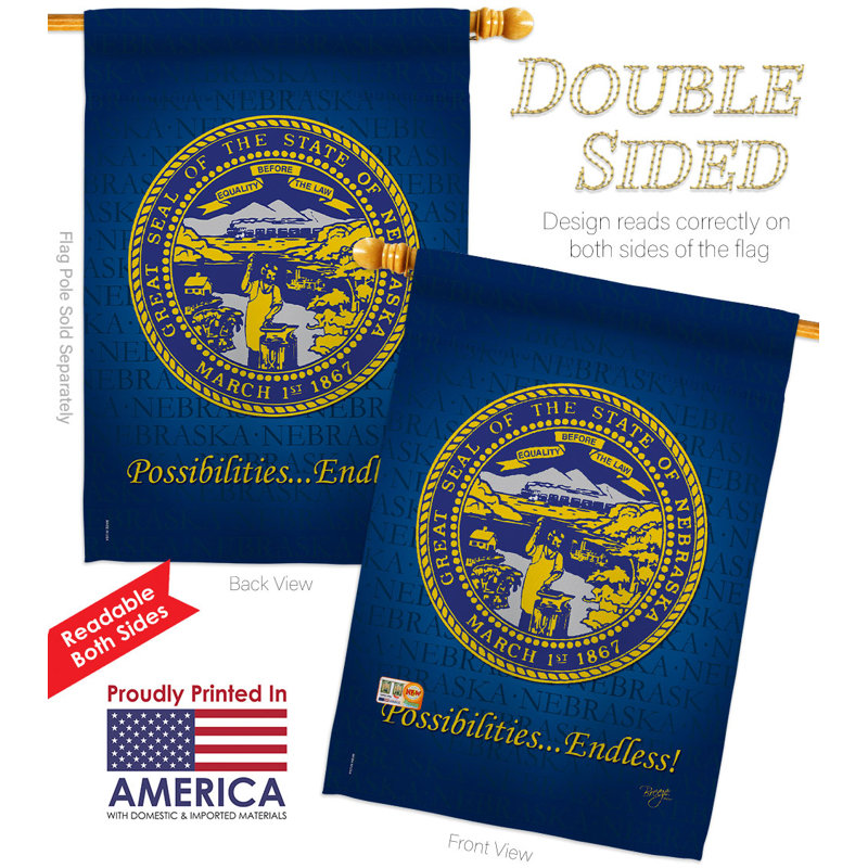 Double Sided 40'' H x 28'' W Polyester House Flag