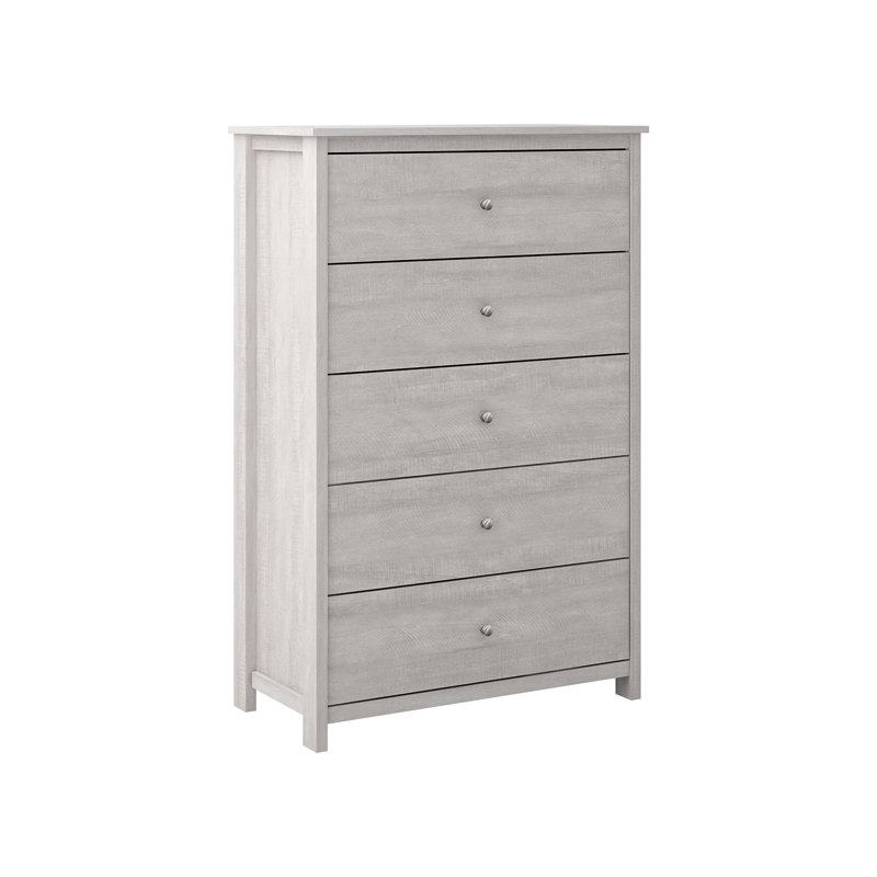 Isenbert 5 Drawer 31.5" W Chest, Dusty Gray Oak
