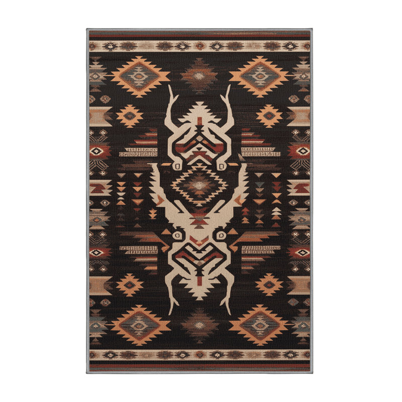 Washable Chupacabra Southwestern Area Rug, Rectangle 2' x 3'