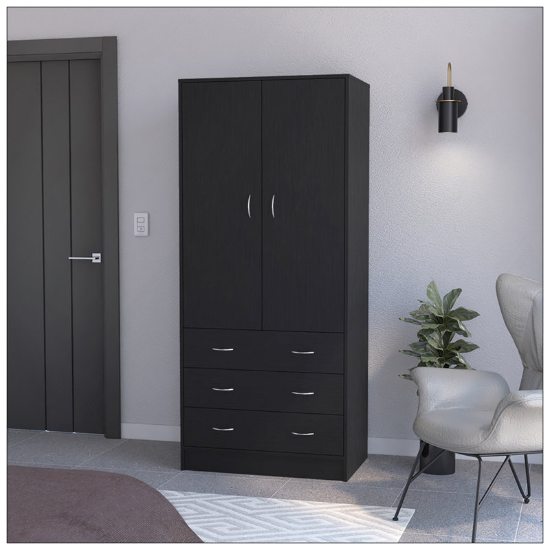 Armoire Ramey, Bedroom, Black, Black
