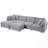 U-Shaped Sectional Sofa With 2 Movable Ottomans-69669503