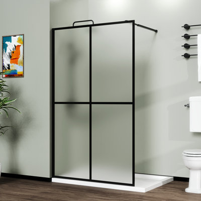 34" X 72" Shower Screen Door Frost Tempered Glass