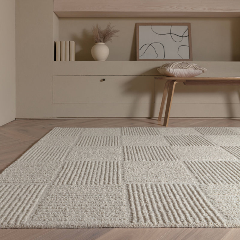 Bettsy Geometric Wool Hand Tufted Area Rug, Rectangle 200 x 290 cm